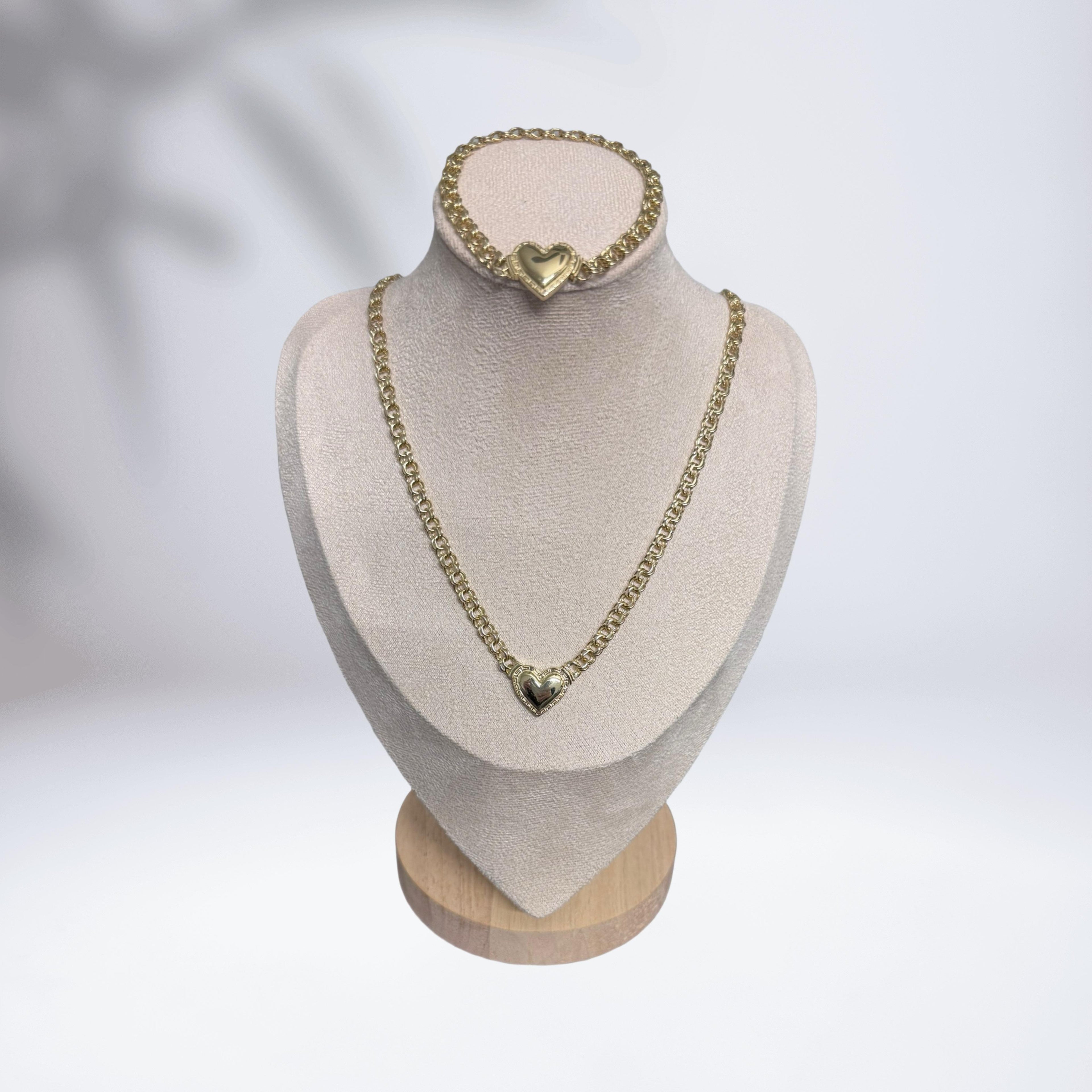 Set de cadena y pulsera Oro Italiano 10k